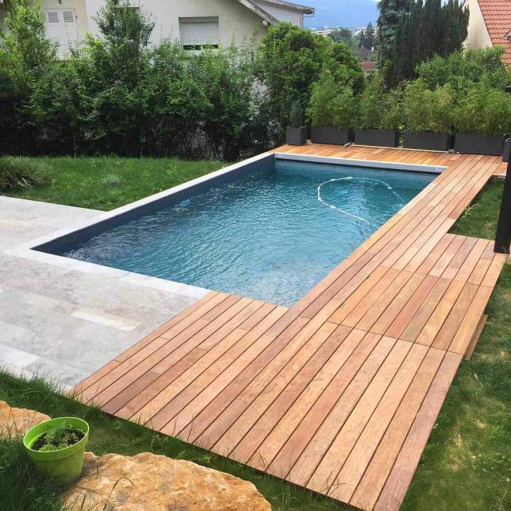 Réalisation platelage de piscine Claix